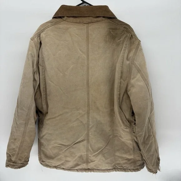 Vintage 90s Carhartt Jacket Brown Quilt Lined Duck Canvas Distressed Men XL